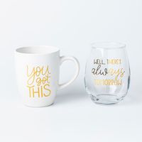 KSP Inspo 'You Got This' Mug and Glass Gift Set - Set of 2