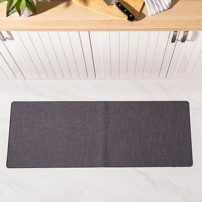 Harman Washable Mat 'Texture' Accent Mat 18"x47" (Charcoal)