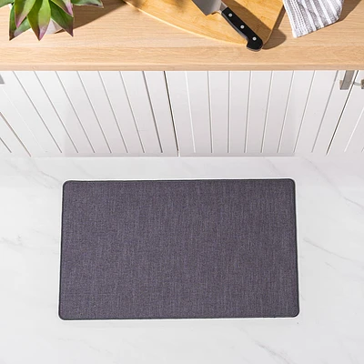 Harman Washable Mat 'Texture' Accent Mat 18"x30" (Charcoal)