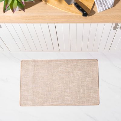 Harman Washable Mat 'Texture' Accent Mat 18"x30" (Linen)