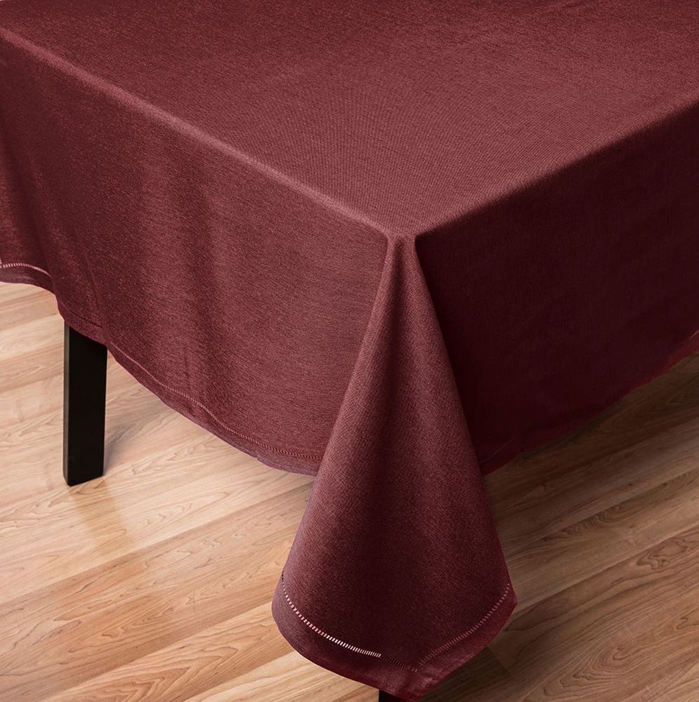 Harman Hemstitch Polyester Tablecloth 52"x70" (Wine)