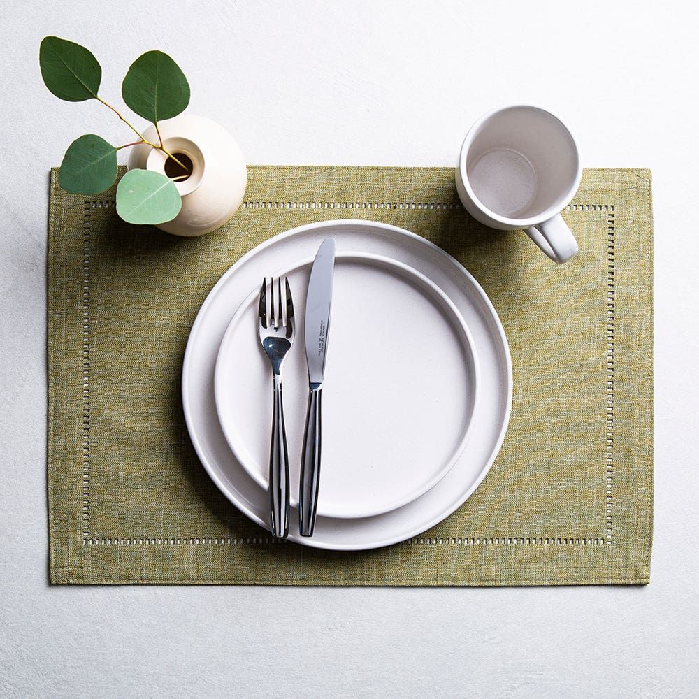 Harman Hemstitch Polyester Placemat (Olive)