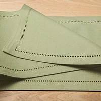 Harman Hemstitch Polyester Runner (Olive)