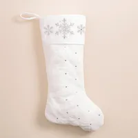 KSP Christmas Stocking Quilted Velvet 20" (White)