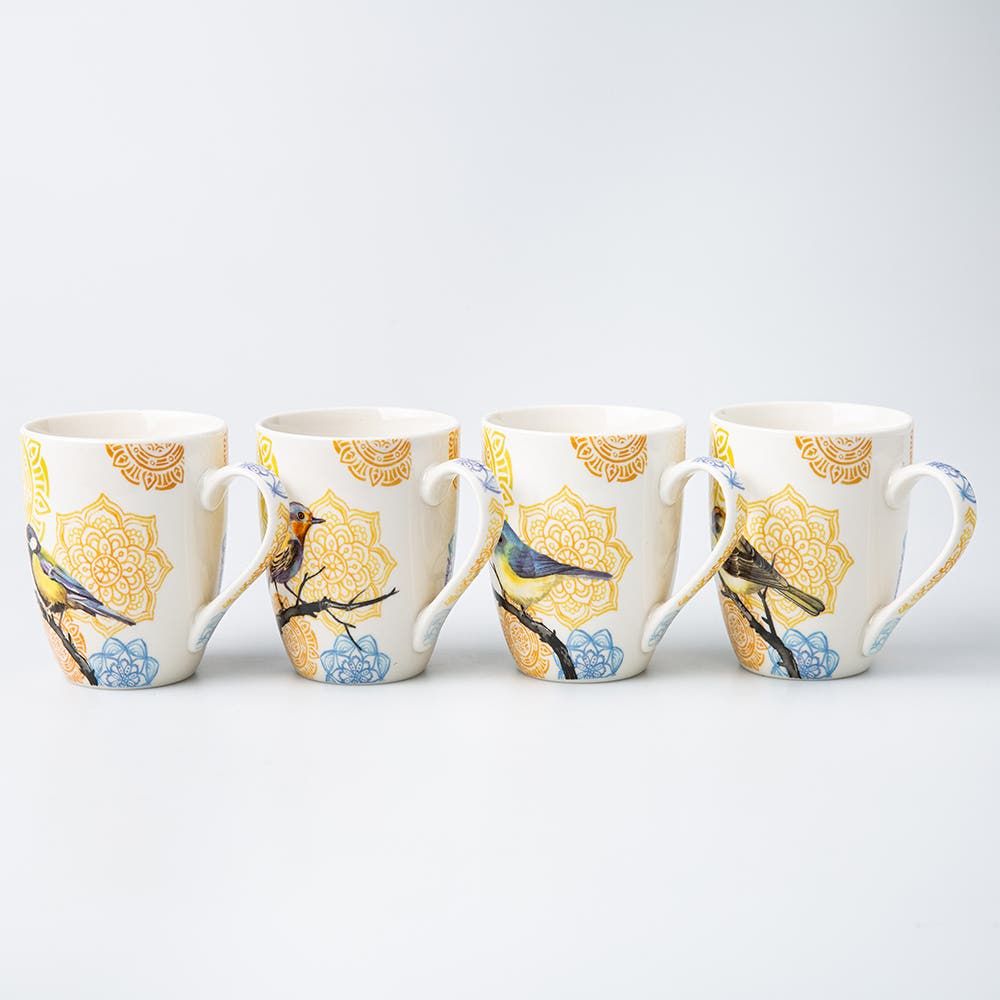 KSP Graphic 'Birds' Mug - Set of 4