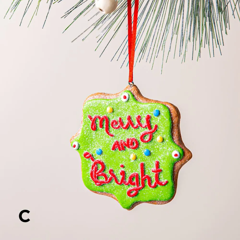 Kurt Adler Christmas 'Claydough Holiday Phrases' Ornament (Asstd.)