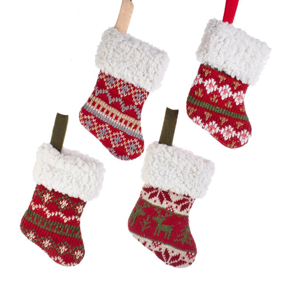 Kurt Adler Christmas 'Knit Mini Stocking' Ornament (Asstd.)