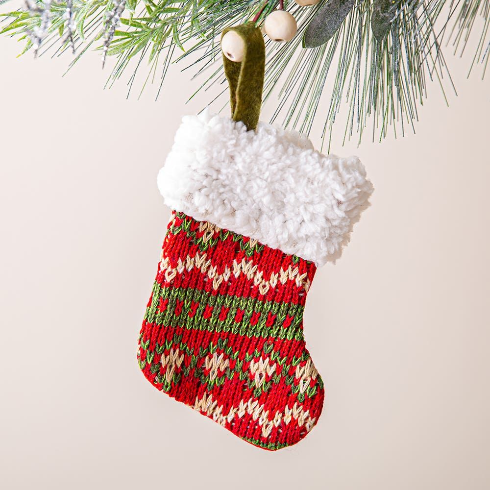 Kurt Adler Christmas 'Knit Mini Stocking' Ornament (Asstd.)