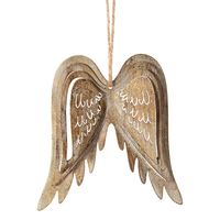 Nutcracker Christmas 'Rustic Wings' Metal Ornament (Gold)