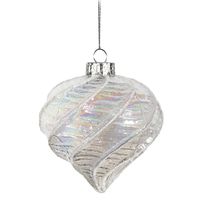 Nutcracker Christmas 'Iridescent Spiral Glitter' Glass Onion Ornament