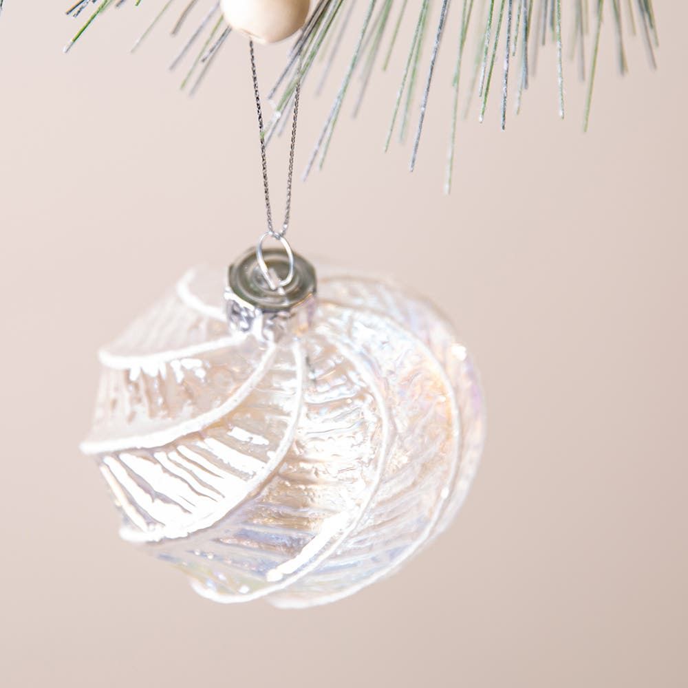 Nutcracker Christmas 'Iridescent Spiral Glitter' Glass Onion Ornament