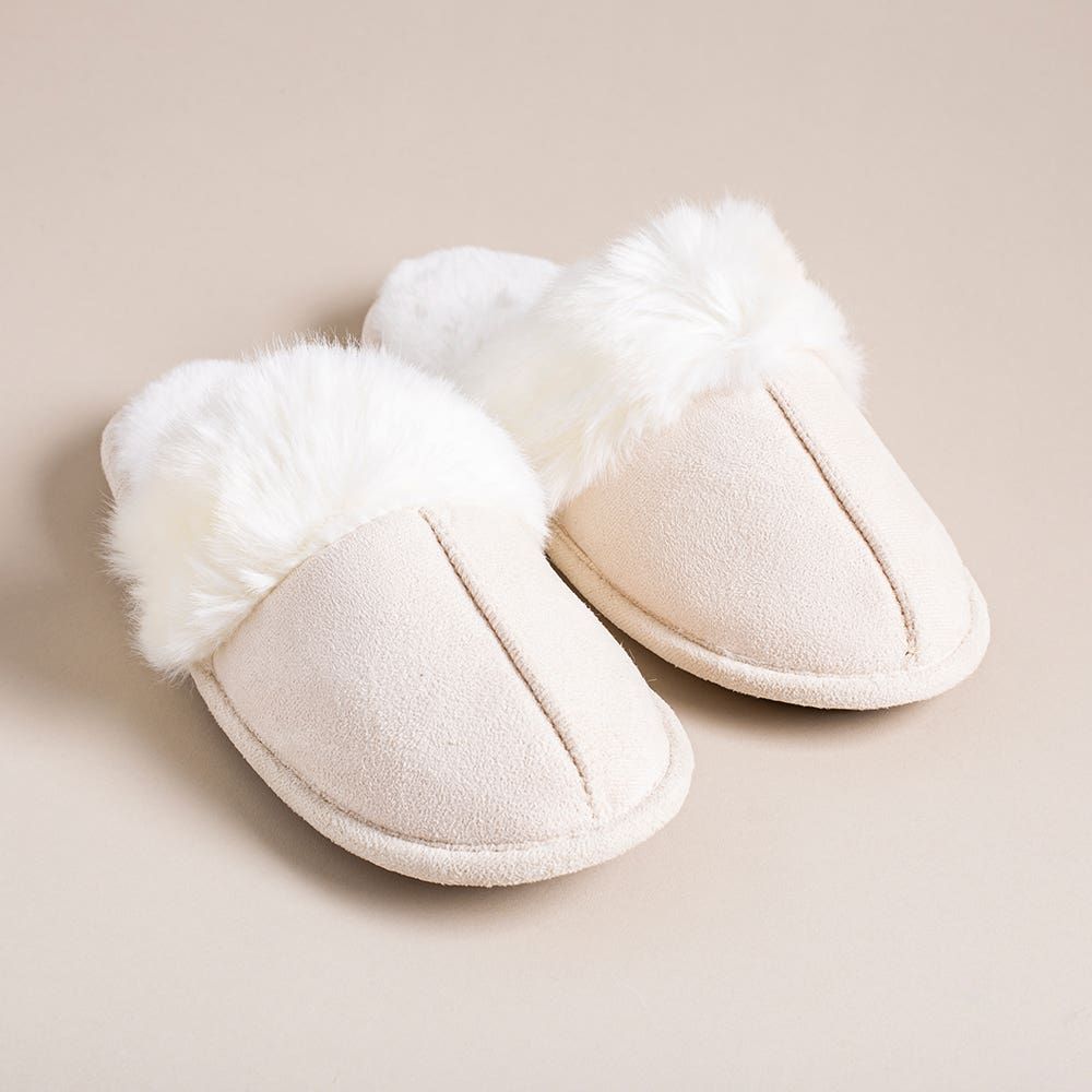 Every Sunday Ultra Soft 'Long Fur' Memory Foam Slippers Women (Taupe)