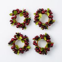 KSP Christmas Decor 'Red Berry' Napkin Ring - Set/4