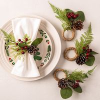 KSP Christmas Decor 'Pine Cone' Napkin Ring - Set/4