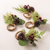 KSP Christmas Decor 'Pine Cone' Napkin Ring - Set/4