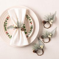 KSP Christmas Decor 'White Berries' Napkin Ring - Set/4