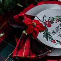 KSP Christmas Decor 'Poinsettia' Napkin Ring - Set/4