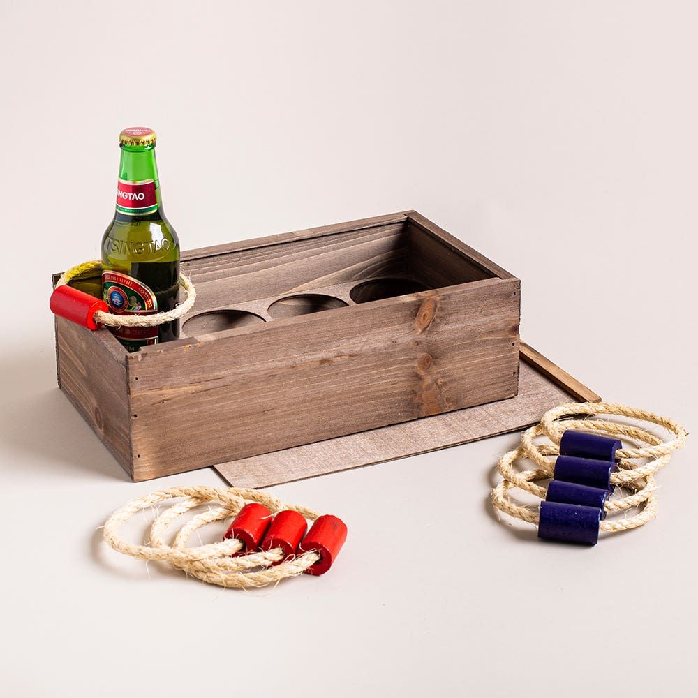 Fun Trendz Tabletop Wooden Bottle Ring Toss Game