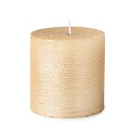 Deco Lite Christmas Metallic Glitter Pillar Candle (Gold)