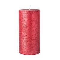 Deco Lite Christmas Metallic Glitt Pillar Candle 5.9" (Red)