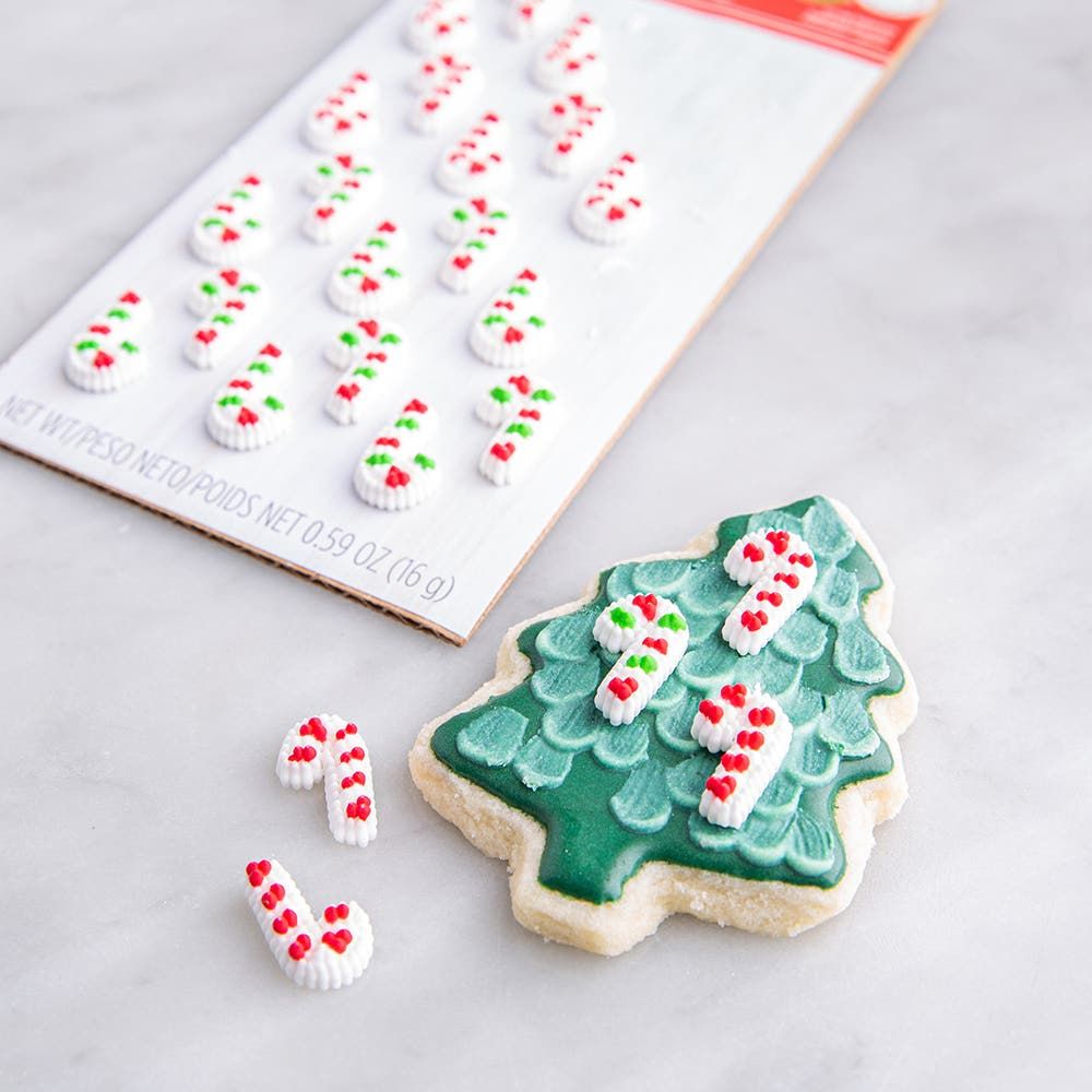 Wilton Christmas 'Candy Cane' Icing Topper Decoration - S/24