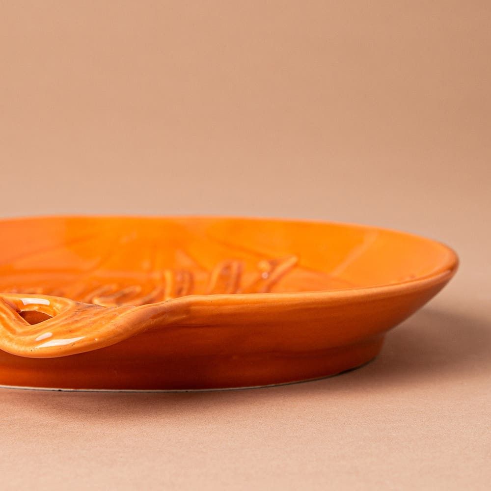 Deco Home Harvest 'Give Thanks' Pumpkin Shaped Serving Plate (Orange)