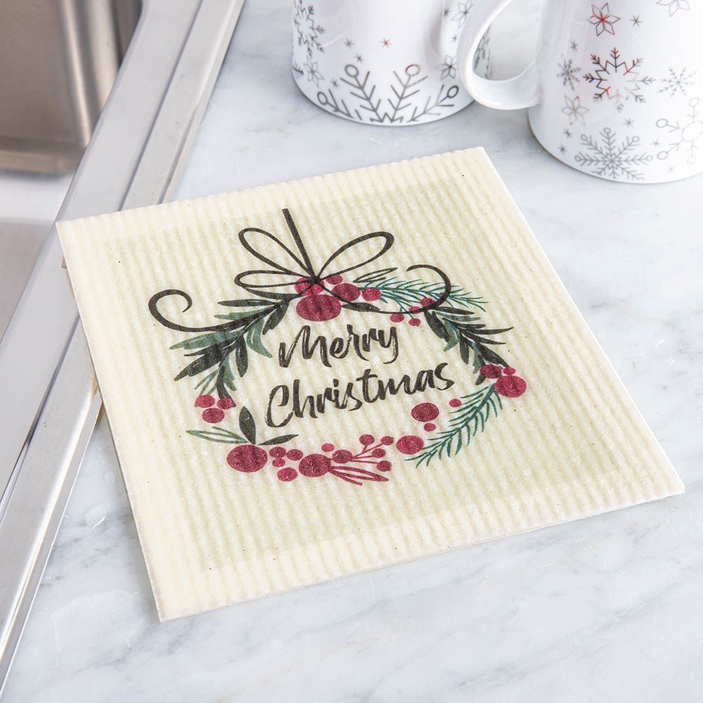 Harman Christmas 'Merry Christmas' Reusable Sponge Cloth