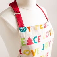 Harman Christmas 'Joy Peace Love' Cotton Apron (Multi Colour)