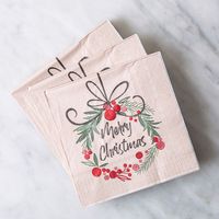 Harman Christmas 3-Ply 'Merry Christmas Wreath' Paper Napkin - Set/20