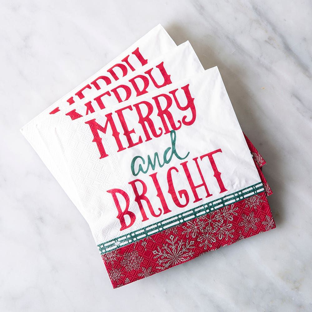 Harman Christmas 3-Ply 'Merry & Bright' Paper Napkin - Set of 20