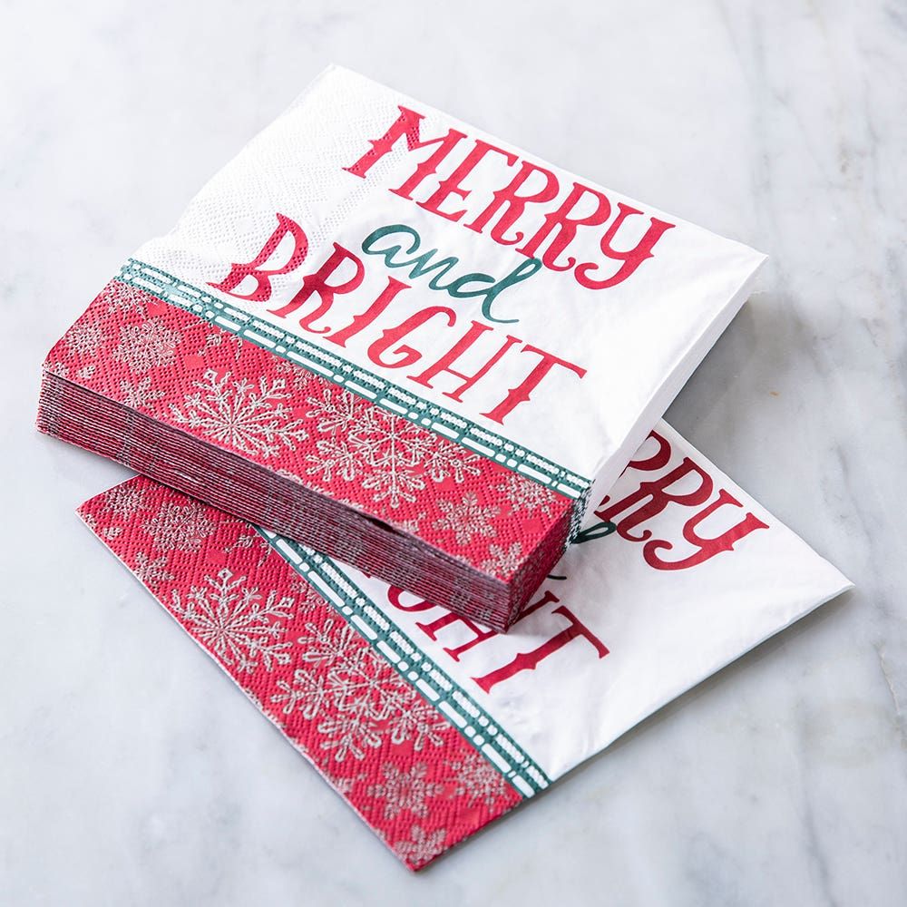 Harman Christmas 3-Ply 'Merry & Bright' Paper Napkin - Set of 20