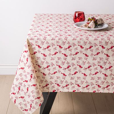 Harman Christmas 'Cardinal' Cotton Tablecloth 60x120" (Red)