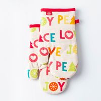 Harman Christmas 'Joy Peace Love' Cotton Oven Mitt - Set of 2