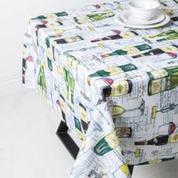 Texstyles Printed 'Wine' Polyester Tablecloth 58"x78" (Multi Colour)