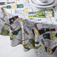 Texstyles Printed 'Wine' Polyester Tablecloth 70" Round (Multi Colour)