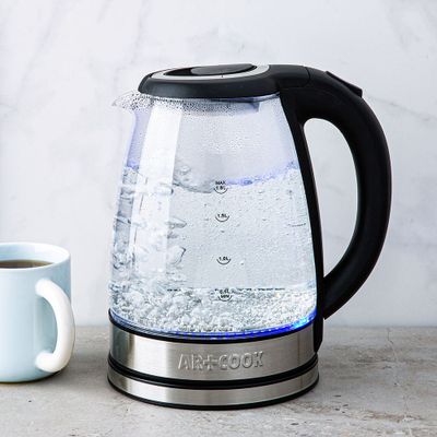 Art+Cook Glass Electric Kettle (Black/Stainless Steel)