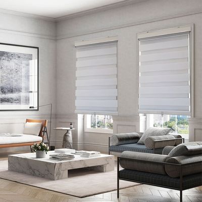 ITY Olivia Stone Cordless Polyester Day-Night Blind 44"x84" (White)