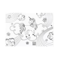 Funny Mat Colour Wash Colour 'Unicorn' Placemat (White)