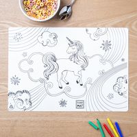 Funny Mat Colour Wash Colour 'Unicorn' Placemat (White)