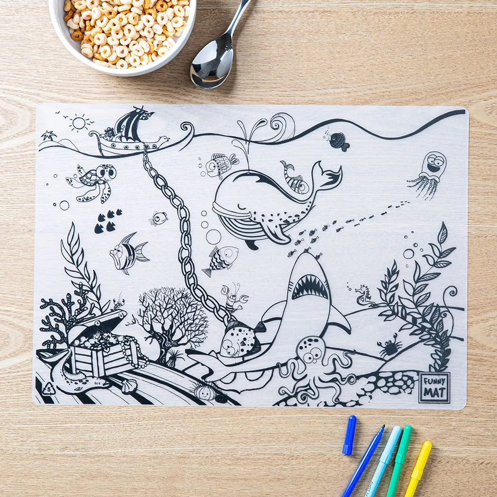 Funny Mat Colour Wash Colour 'Deepsea' Placemat (Clear)