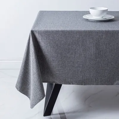 Sebastien & Groome Linen-Look Polyester Tablecloth 60"x84" (Silver)