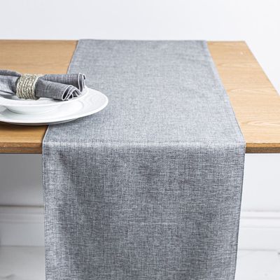 Sebastien & Groome Linen-Look Polyester Table Runner (Silver)