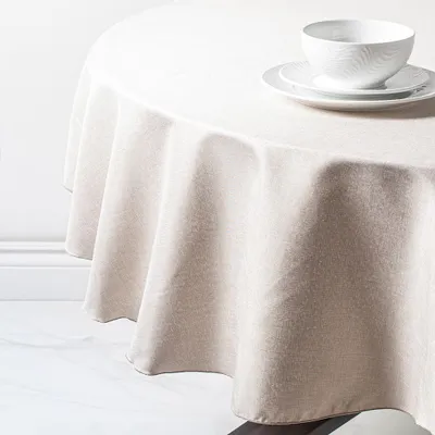 Sebastien & Groome Linen-Look Polyester Tablecloth 60" Round (Natural)