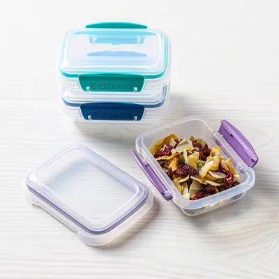 Sistema Klip It Rectangular Storage Container - S/3 (Multi Colour)