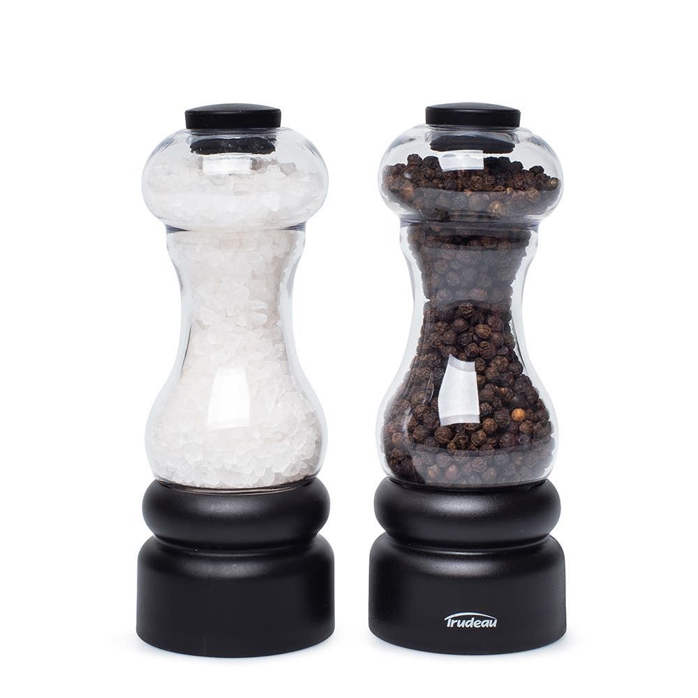 Trudeau New York Salt and  Pepper Mill - Set of 2 (Clear/Black)