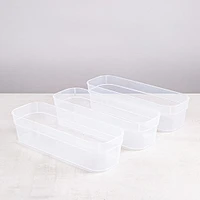Sterilite Organize 'Narrow' Plastic Storage Tray - Set of 3 (Clear)