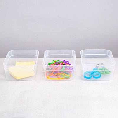 Sterilite Organize 'Medium' Plastic Storage Tray - Set of 3 (Clear)