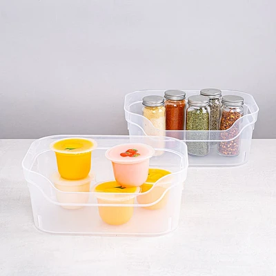 Sterilite Organize 'Small' Plastic Storage Open Bin - Set of 2 (Clear)
