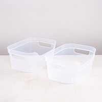 Sterilite Organize 'Small' Plastic Storage Open Bin - Set of 2 (Clear)