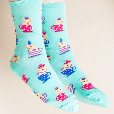 Hotsox Womens 'Teacup Pig' Crew Socks - 1 pair (Jade)